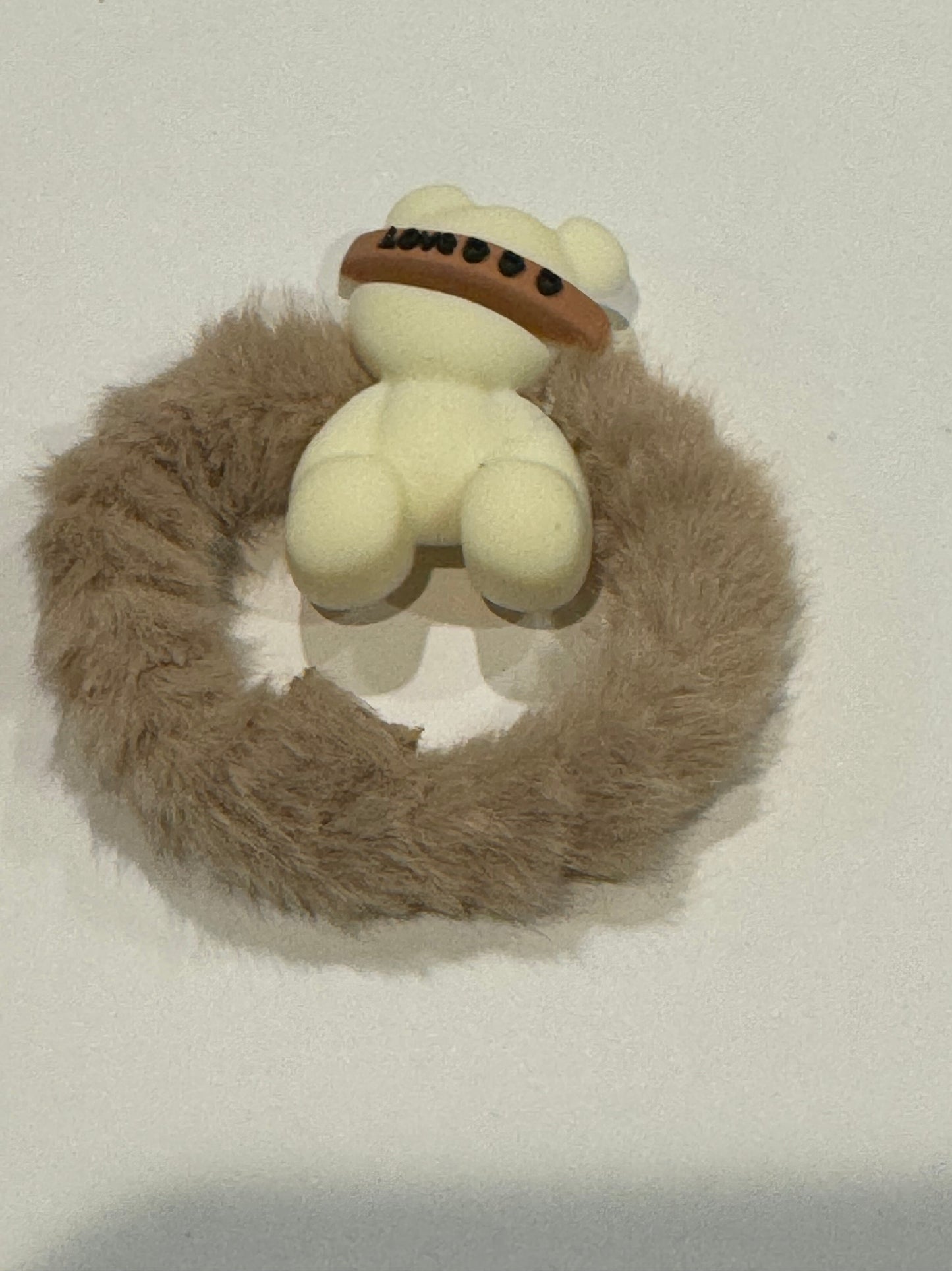 Plush Bear Tie Hair Rubber Band female cute Cartoon brown color