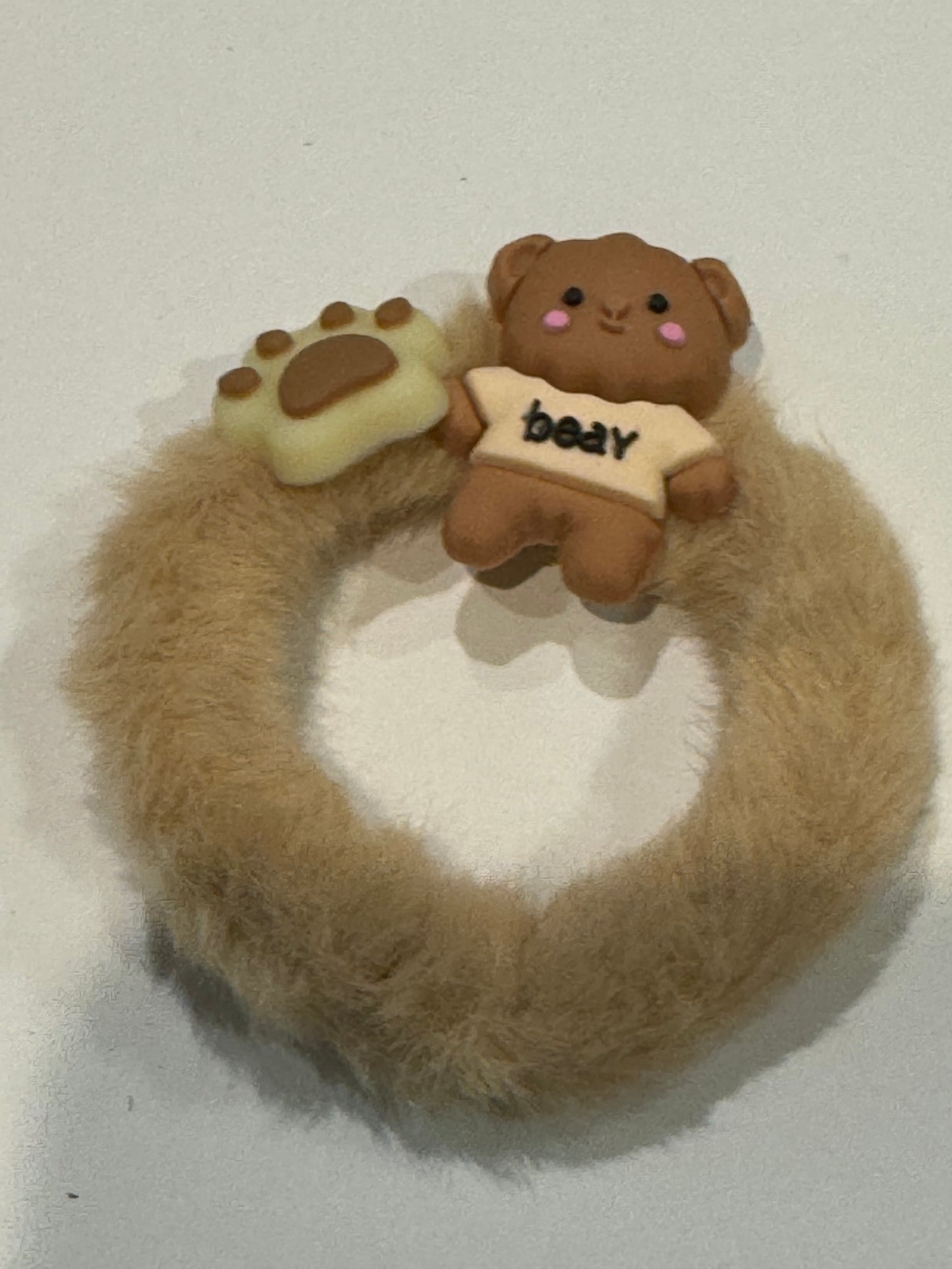 Plush Bear Tie Hair Rubber Band female cute Cartoon brown color