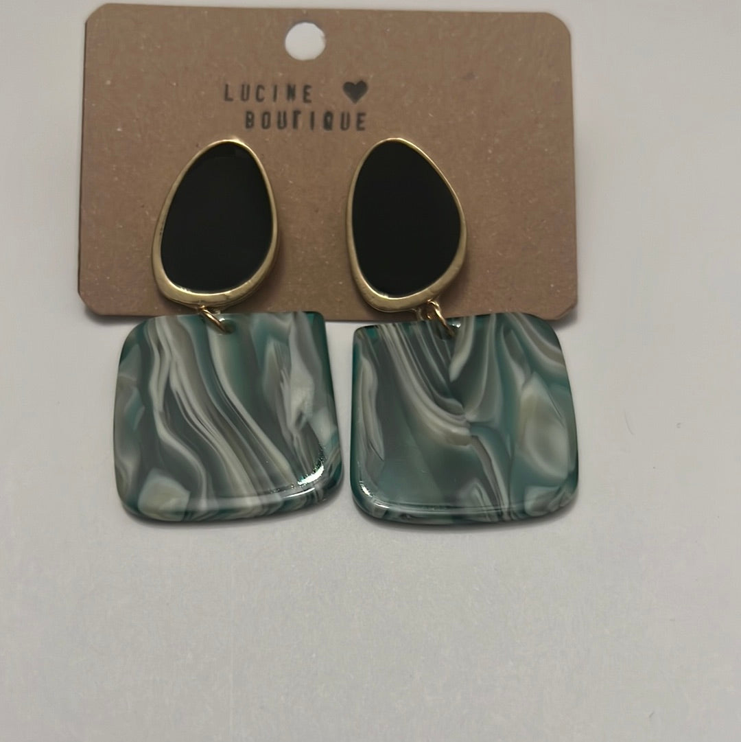 Agata Green Earrings