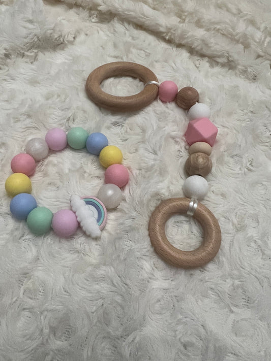 Teether Bracelet & toy wood with silicon