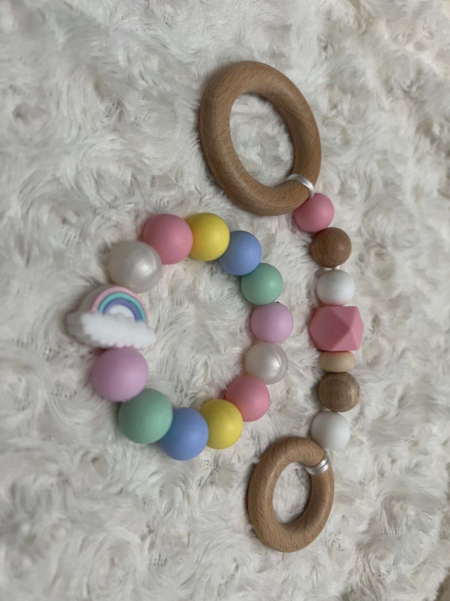 Teether Bracelet & toy wood with silicon